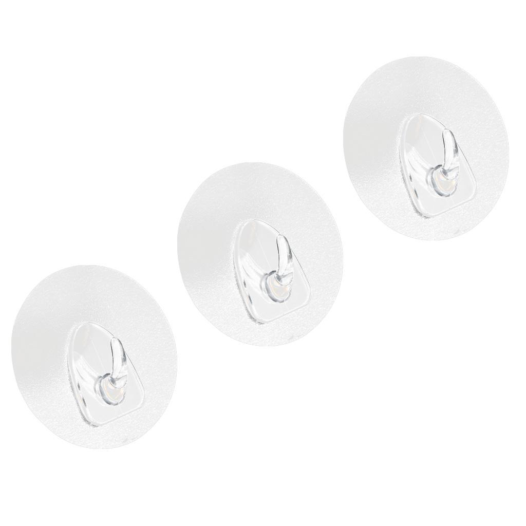 3x Self Adhesive Utility Hooks Wall Hook Traceless Sticky Clothes Towel Hanger, Clear