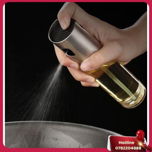 Bình Xịt Dầu Ăn Thân Thủy Tinh + Đầu Xịt Inox 304 - 17.8X4Cm 203G 150Ml - Miễn Phí Vận Chuyển