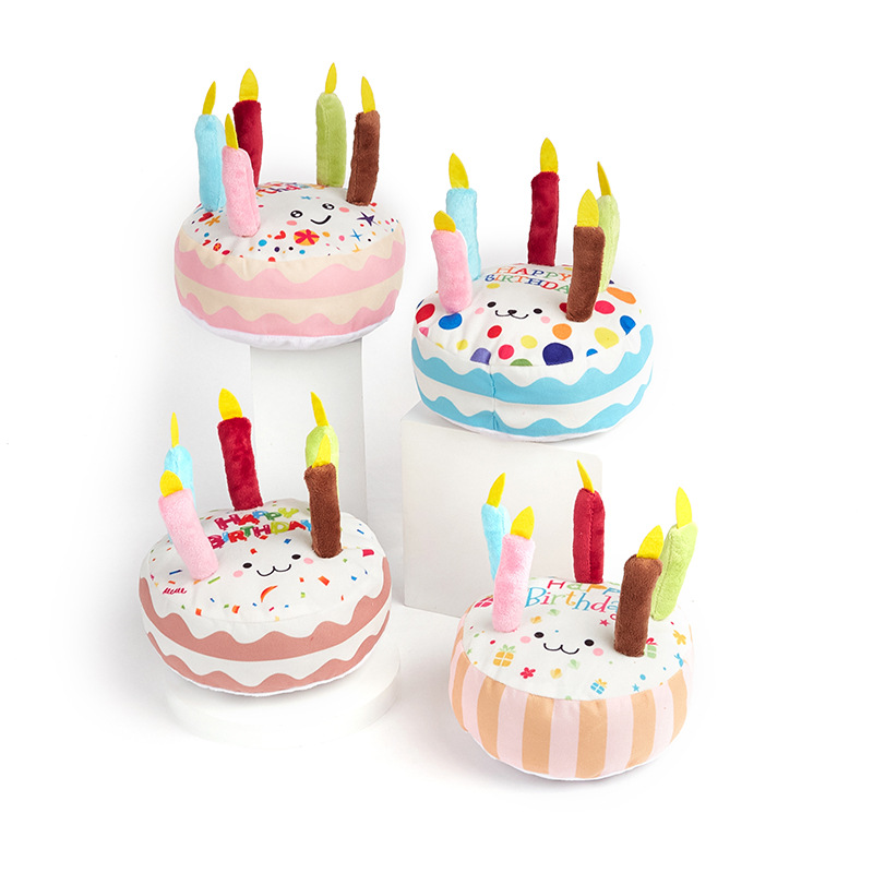 Đồ chơi bánh kem sinh nhật nhồi bông chút chít cho chó mèo Saly Q PT55