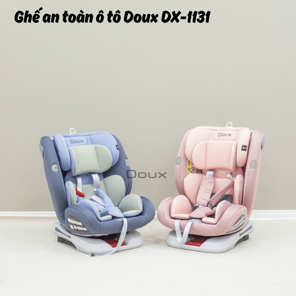 Ghế ngồi ô tô DOUX an toàn cho bé, ghế ngủ xoay 360 cho bé