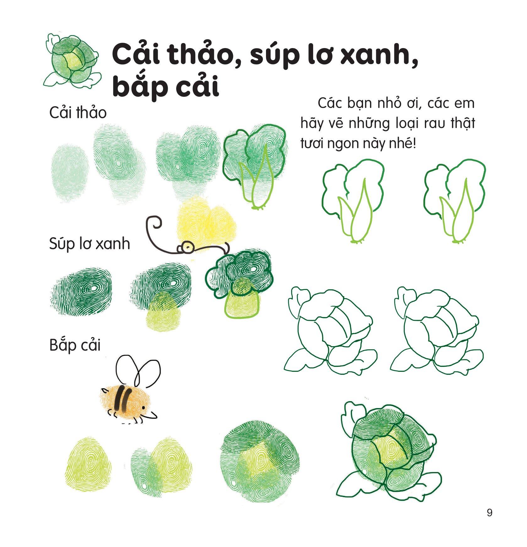 100++ Ý Tưởng Sáng Tạo Vẽ Tranh Bằng Vân Tay - Thực Vật - Bìa Cứng