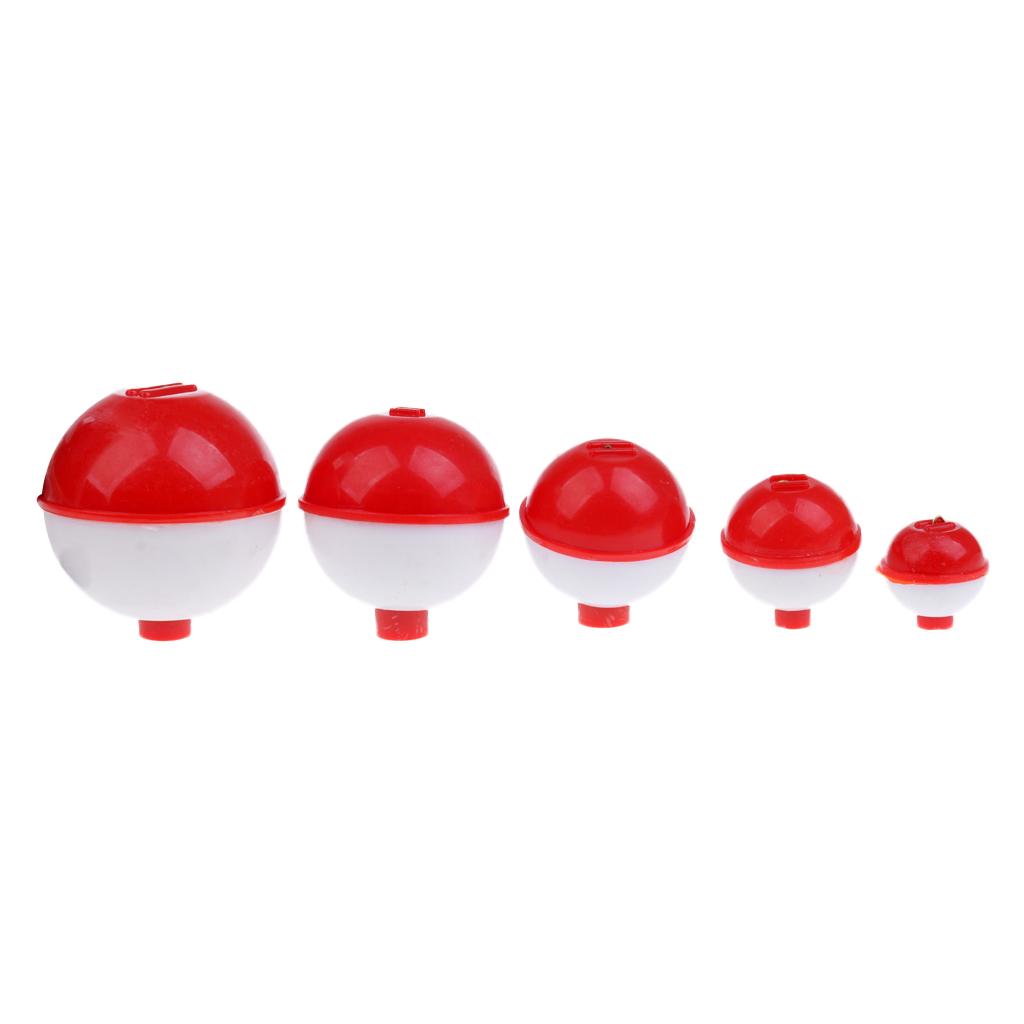 Hard ABS Snap-on Fishing Floats Push Button Float Bobbers Red & White