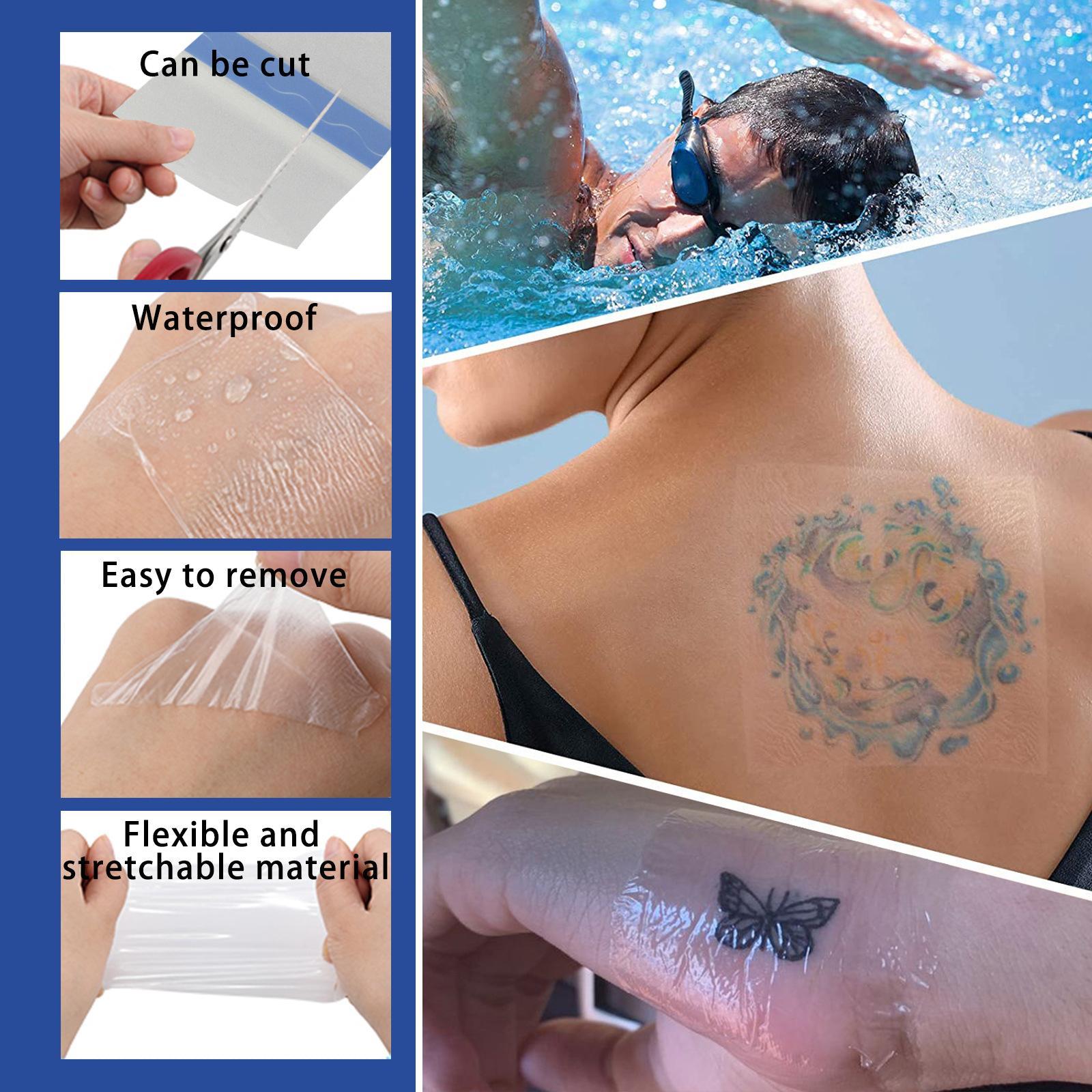 10 Sheets Transparent Adhesive Bandage Waterproof for Tattoo Skin Protection