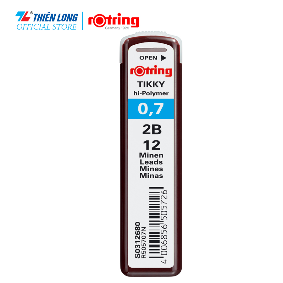 Min - Ngòi - Ruột chì kỹ thuật rOtring HB - 2B 0.7mm