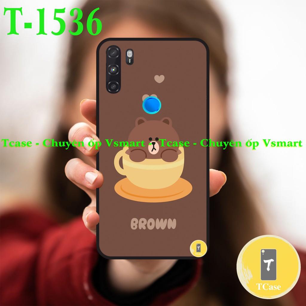 Ốp lưng Vsmart Live / Active 3 / Joy 3 / Star 3 / Bee 3 - Ốp dẻo đen in hình Gấu nâu Cute