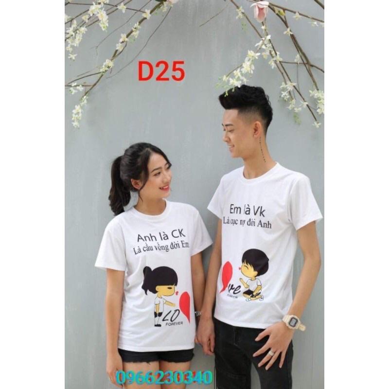 Áo thun đôi nam nữ Ck và Vk