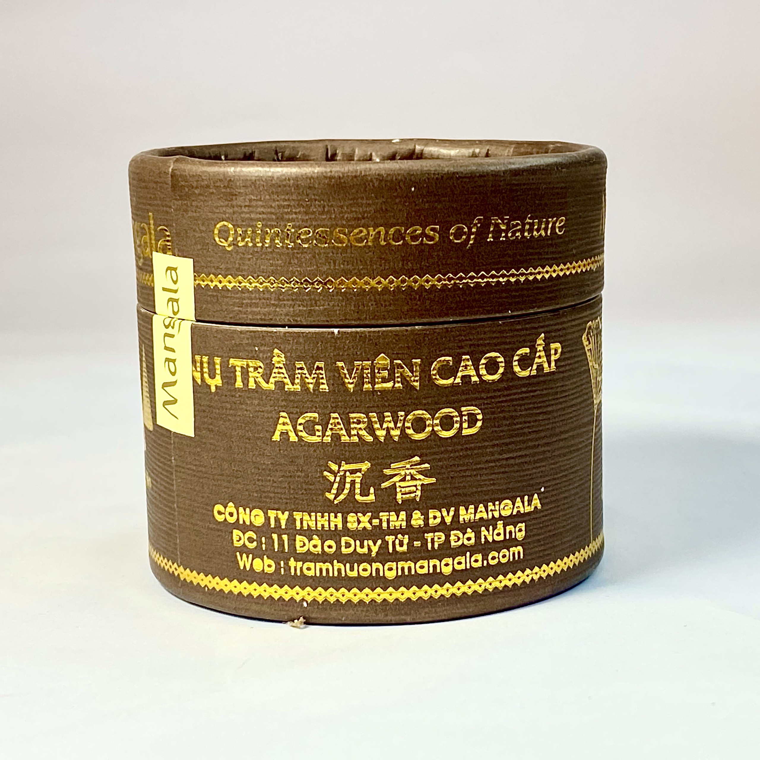 Nụ Trầm Hương Tháp Trầm Cao Cấp-Viên Đạn Hộp Nâu-25 viên-Trầm Hương Cao Cấp Mangala-Trầm Hương Nguyên Chất, Cam Kết Không Hương Liệu và Hóa Chất