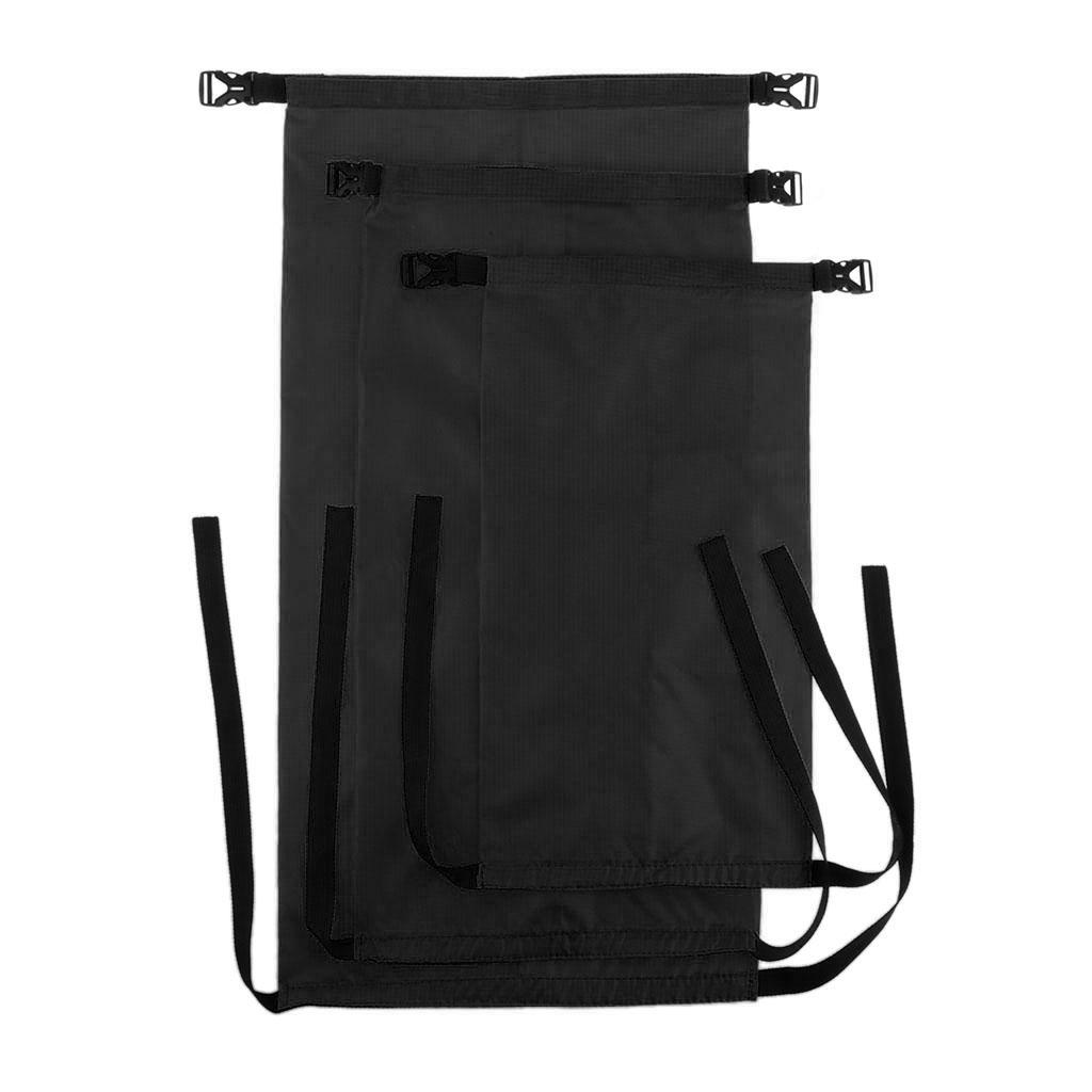 3 Pieces Outdoor Waterproof Dry Bags Storage Stuff Sack - 3 Sizes Black