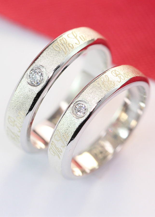 Nhẫn đôi bạc nhẫn cặp bạc đẹp đính đá cách điệu ND0351
