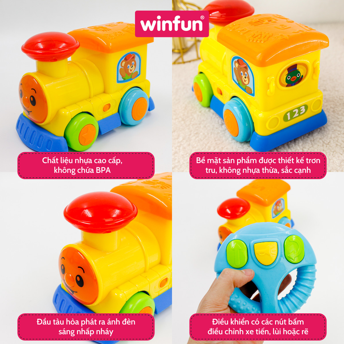 Đồ chơi điều khiển Đầu tàu hoả phát nhạc Winfun 1156