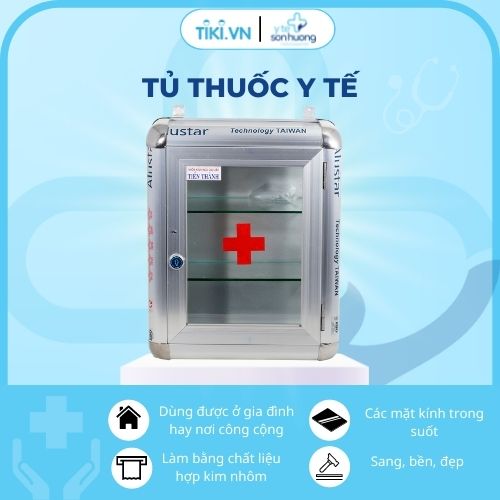 Tủ thuốc y tế gia đình treo tường size 40 x 30 x 15cm