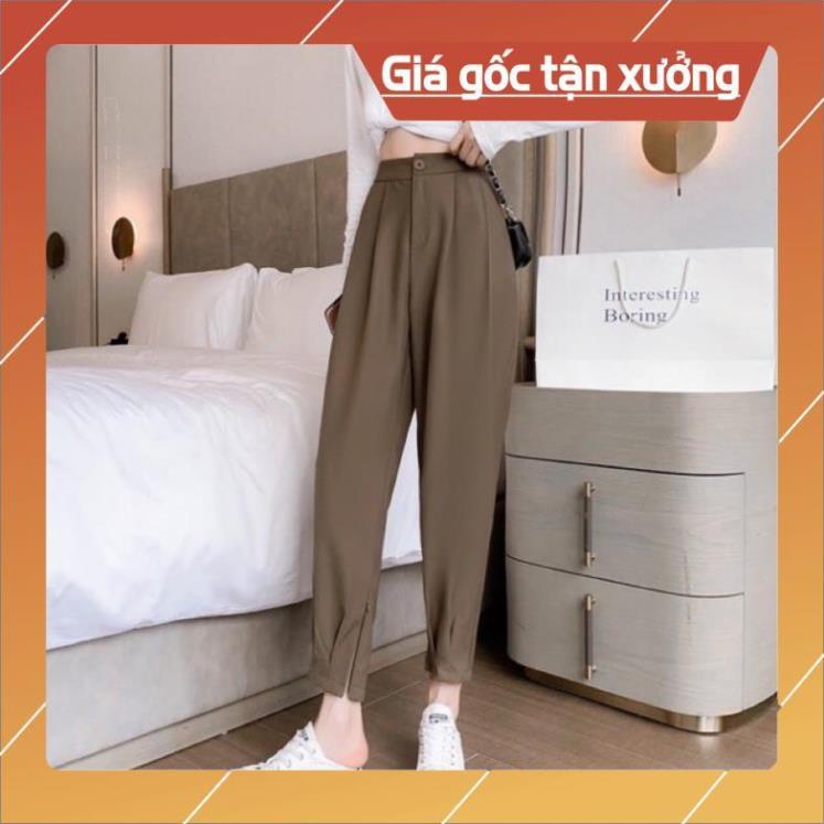 Quần Baggy , Quần Baggy Nữ Bo Gấu Kéo Khoá, Tôn Dáng, Siêu Xinh