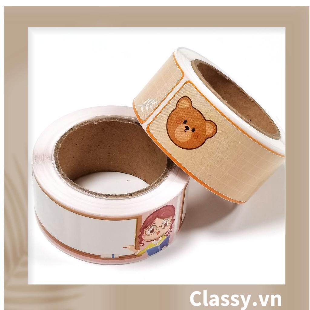 120 miếng Nhãn dán hộp sticker Kích thước 2.5 X 7.5 CM giấy C bóng họa tiết vintage dùng để trang trí, niêm phong Q1703