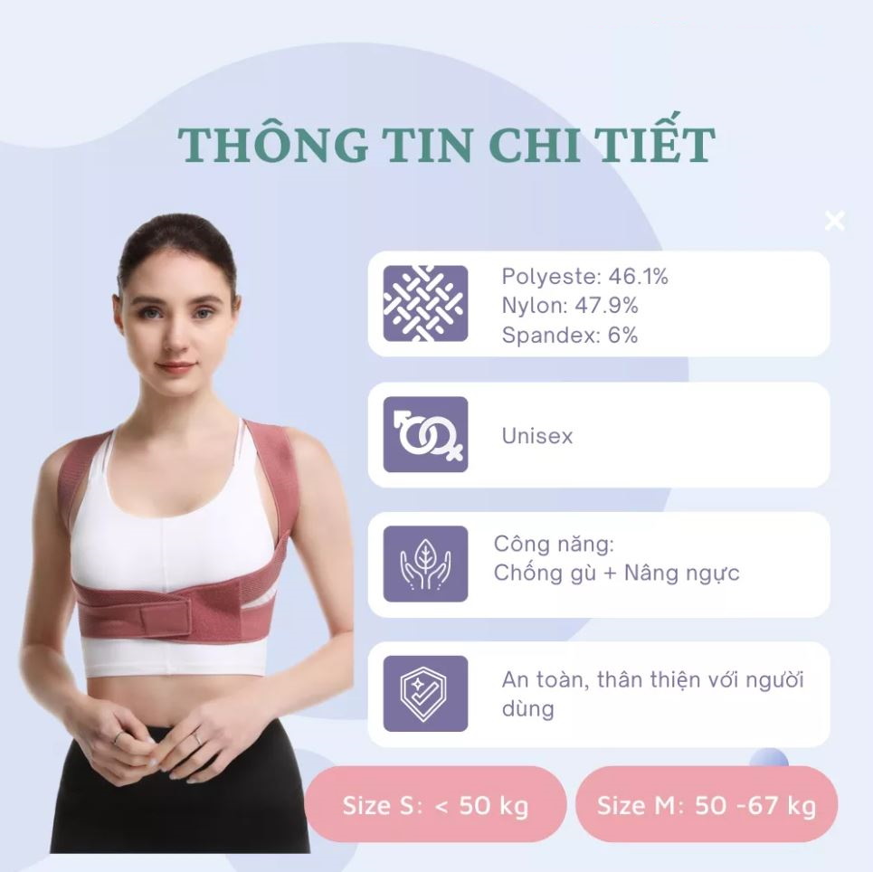 Đai chống gù lưng cải tiến 4.0 mới giúp định hình lưng thẳng khi tập thể dục thể thao - Hàng chính hãng D Danido