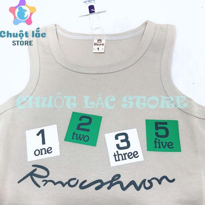 Bộ quần áo bé trai mùa hè chất cotton đũi mát mẻ hình số