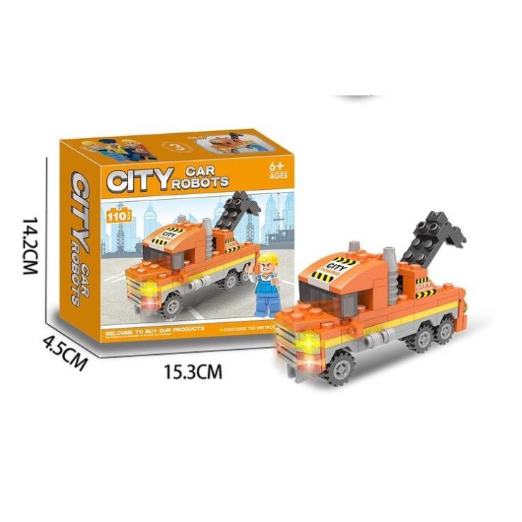 COMBO 06 HỘP Lắp ráp Ghép hình Robot Car biến hình 568 chi tiết LXA326 Ghép hình Robot