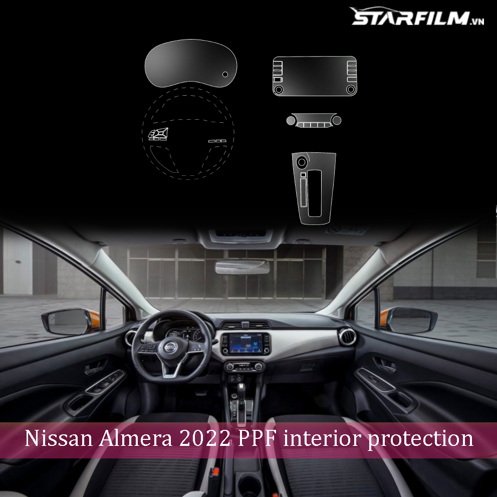 Nissan Almera 2022 PPF TPU nội thất chống xước tự hồi phục STARFILM