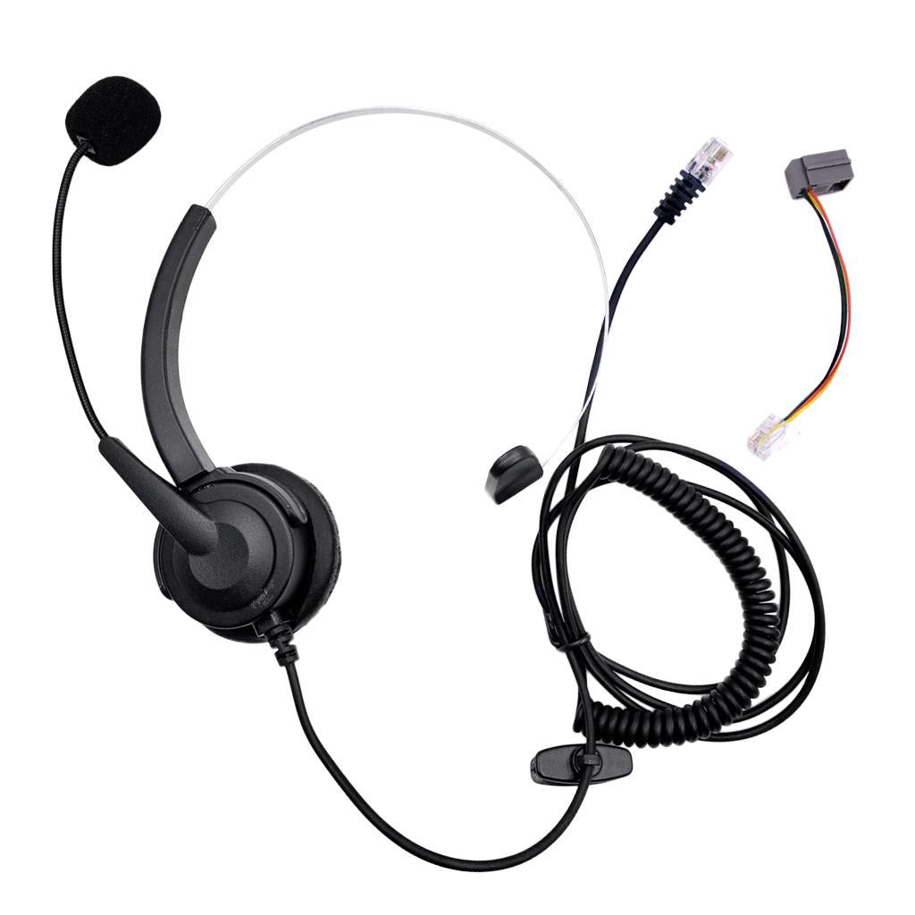 RJ11 Handsfree Call Center Corded Telephone Monaural Headset