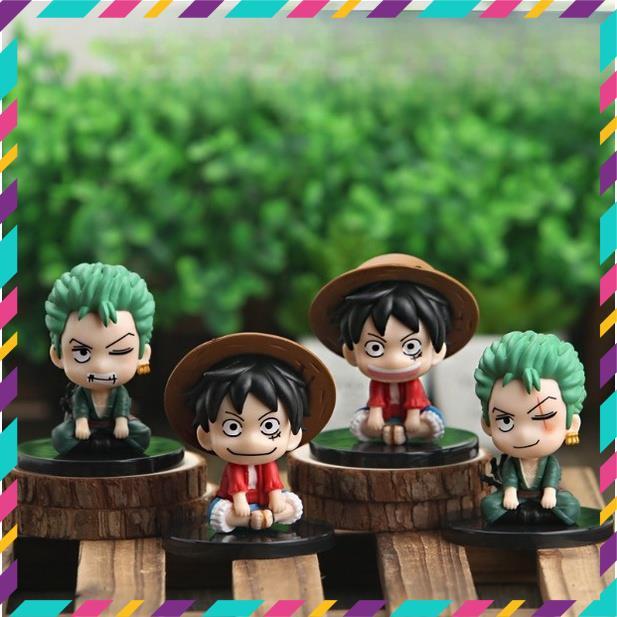 Mô Hình OnePice, Luffy Zoro Chibi Siêu Đẹp, Bộ Sưu Tập Nhân Vật, Decor - Tượng OnePiece Cao 6,5 cm