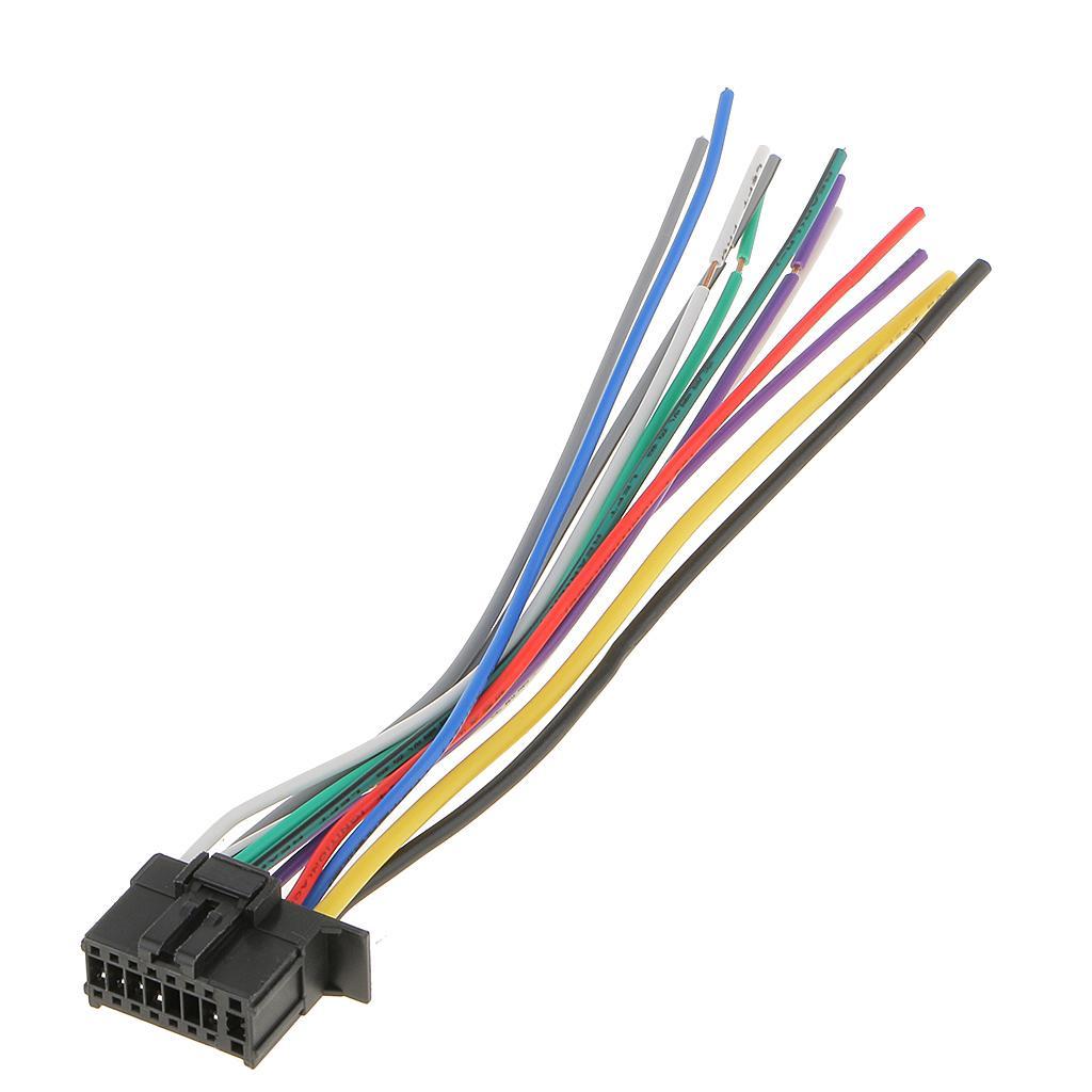 2x 16-Pin Wire Harness Cable 6.3'' Car Stereo Audio Power Plug Connector