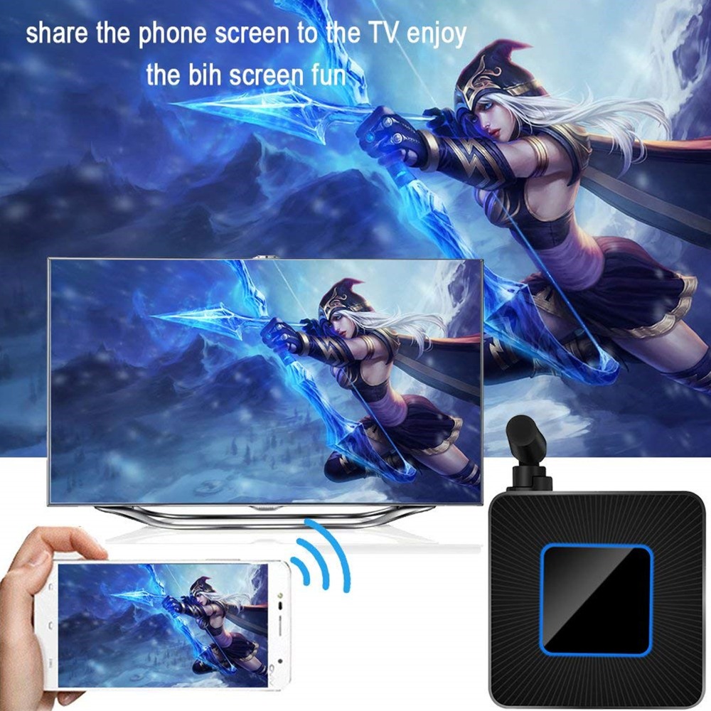 Thiết Bị Wifi Display Q4 Hỗ Trợ Truyền Hình Ảnh, Video Từ Điện Thoại Ra TV, Máy Chiếu Cổng HDMI và AV Full HD 1080p Chuẩn 2.4GHz