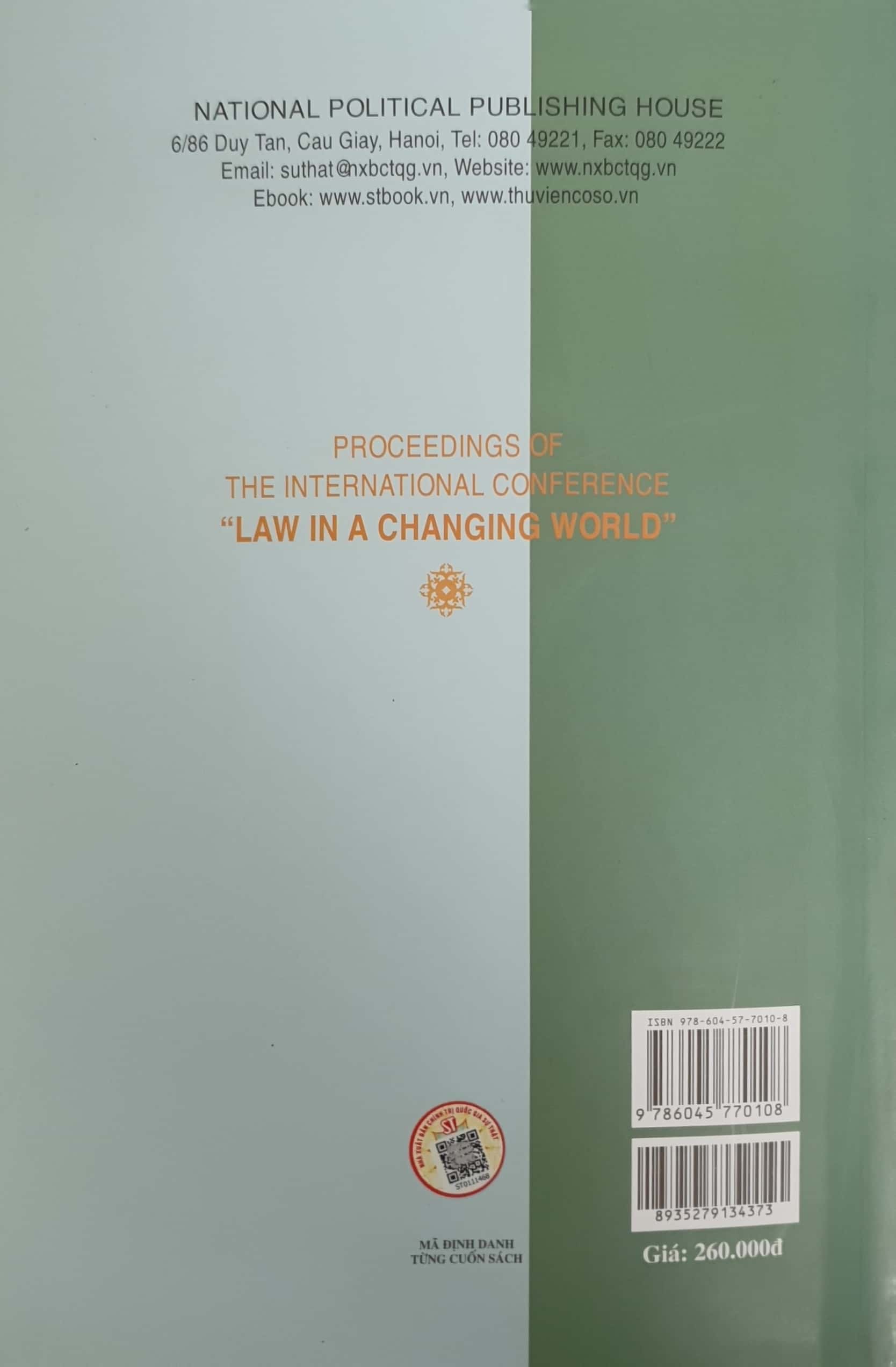 Proceedings of the international conference &quot;Law in a changing world&quot;