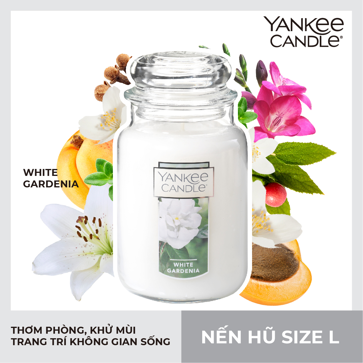 Nến Hũ Yankee Candle - White Gardenia - L 623G