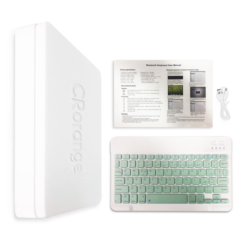 Hồng Nhiều Màu Sắc Tây Ban Nha Bàn Phím Không Dây Bluetooth Và Chuột Cho iPad 10.2 10.5 10.9 Dành Cho Samsung Máy Tính Bảng Android Nga Bàn Phím