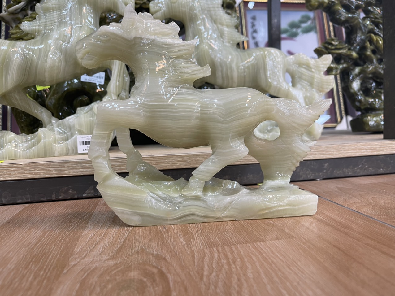 Tượng Ngựa Phi Ngọc Onyx xanh Pakistan
