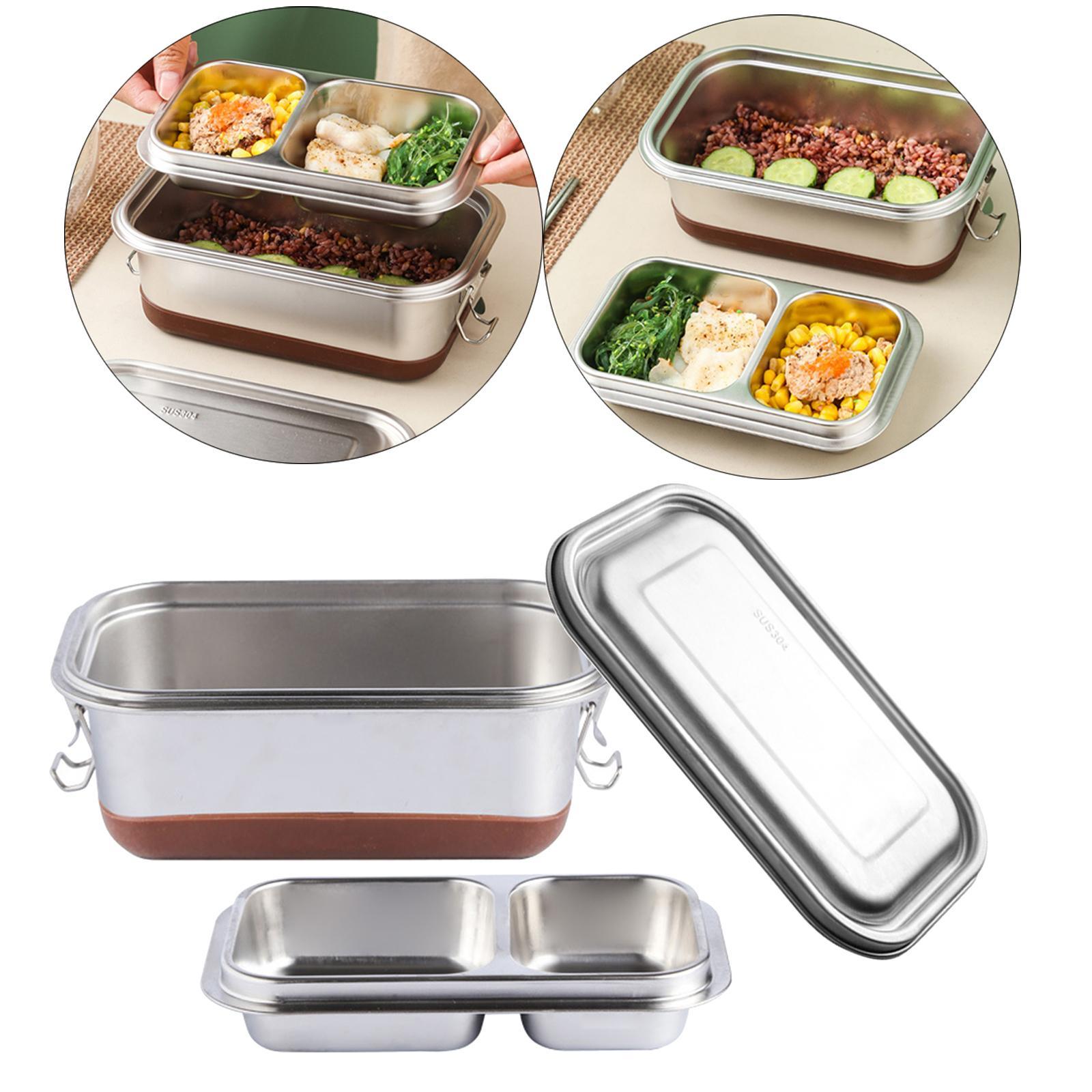 1200ml Stainless Steel Bento Lunch Box for Picnic, Camping