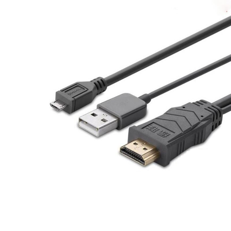 Dây MHL Micro USB (5 chân) sang HDMI cho android lên TV máy chiếu dài 3M Màu Xám Ugreen GK20138MH101 Hàng chính hãng