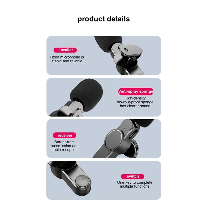 Available Wireless Bluetooth 5.2 Lavalier Microphone Mini Intelligent Noise Reduction Mic For Android IOS iPhone COD