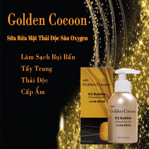 Combo Dưỡng Da Chống Lão Hoá Kén Tơ Tằm Vàng Golden Cocoon O2 Bubble Cleansing Gel And Capsule Cream