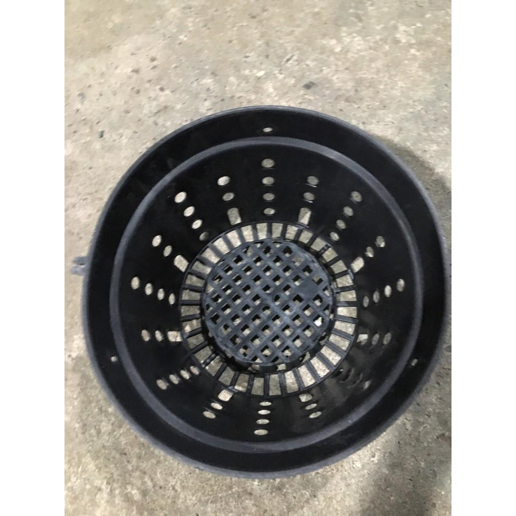 Combo 10 chậu nhựa đen trồng lan đường kính 25 cm lỗ tròn