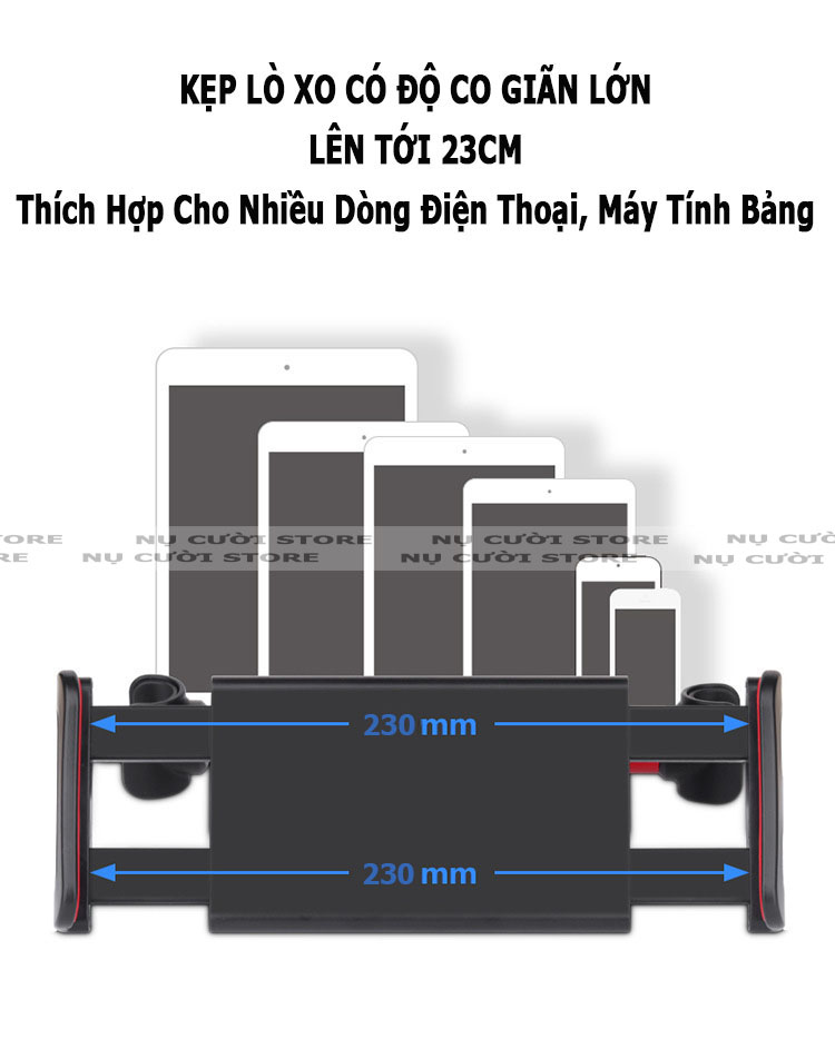 Giá Đỡ Điện Thoại Kẹp Tựa Đầu Ghế Ô Tô; Giá Đỡ Gấp Gọn Dành Cho Máy Tính Bảng - Hàng Nhập Khẩu