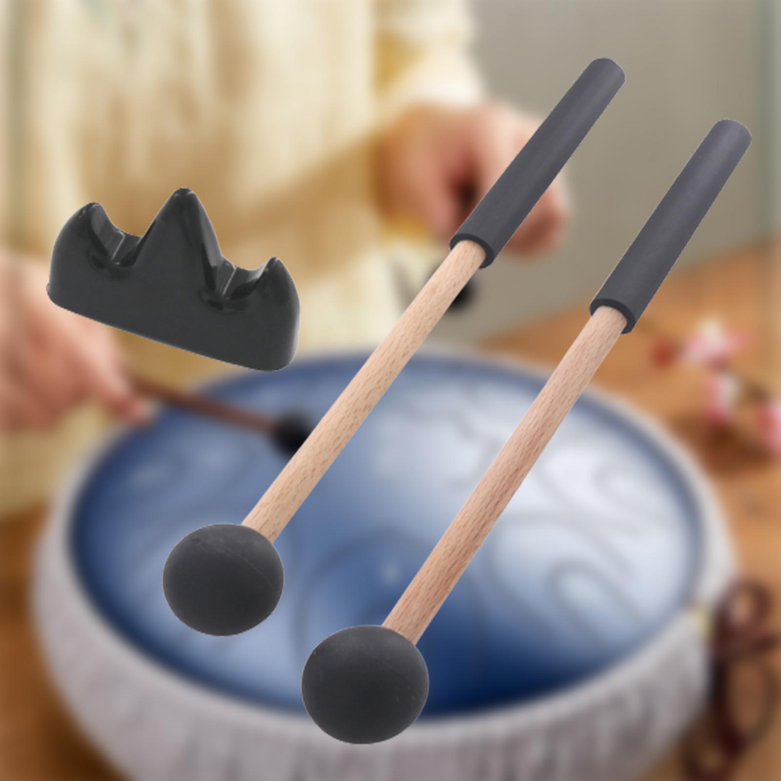 2x Rubber Head Mallet Percussion 8.7inch Drum Mallet for Marimba Meditation Yoga