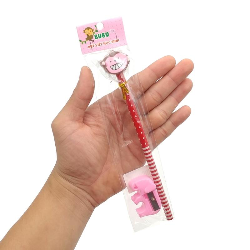 Bút Chì Gỗ HB Gôm Thú Kèm Chuốt
