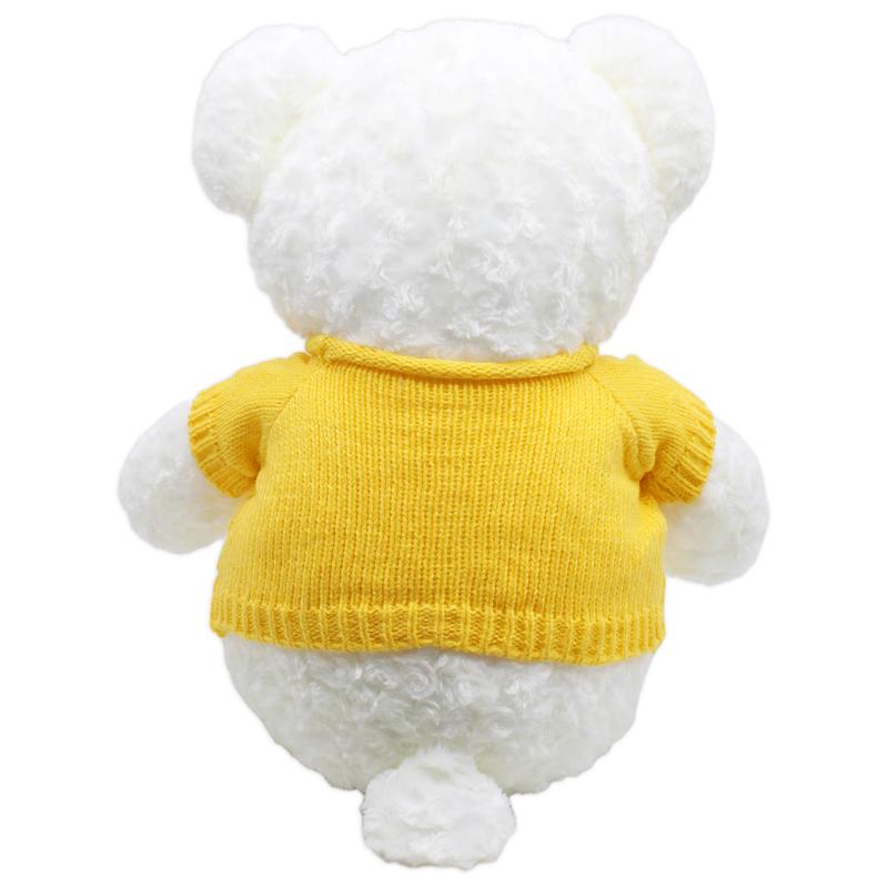 Thú Bông Gấu Teddy Trắng 40 cm - ZooZoo 40240 - Mặc Áo Len Vàng