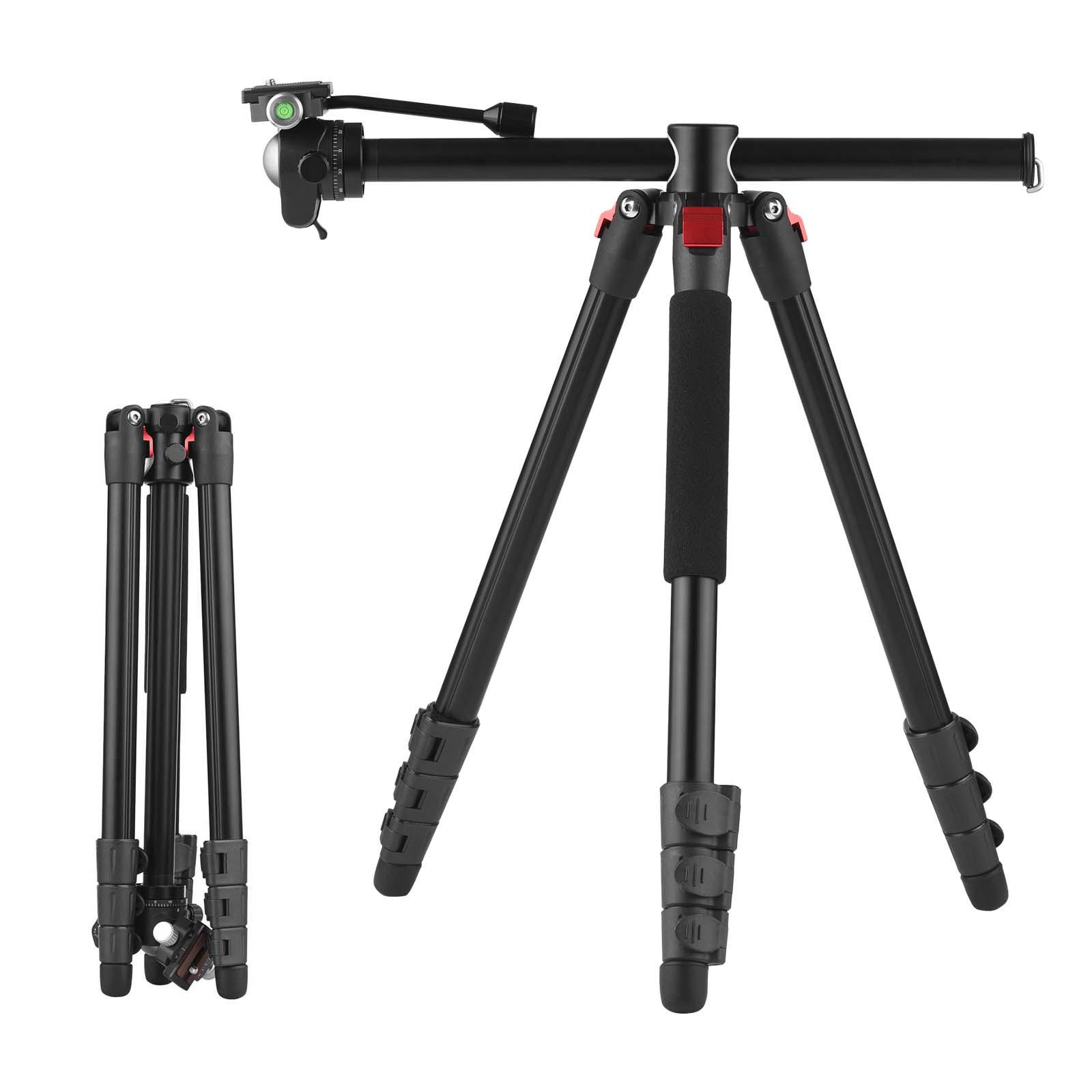 Photography Tripod for Camera 170cm Horizontal Tripod Stand Aluminum Alloy 360° Rotatable Ball Head 10kg Load Capacity