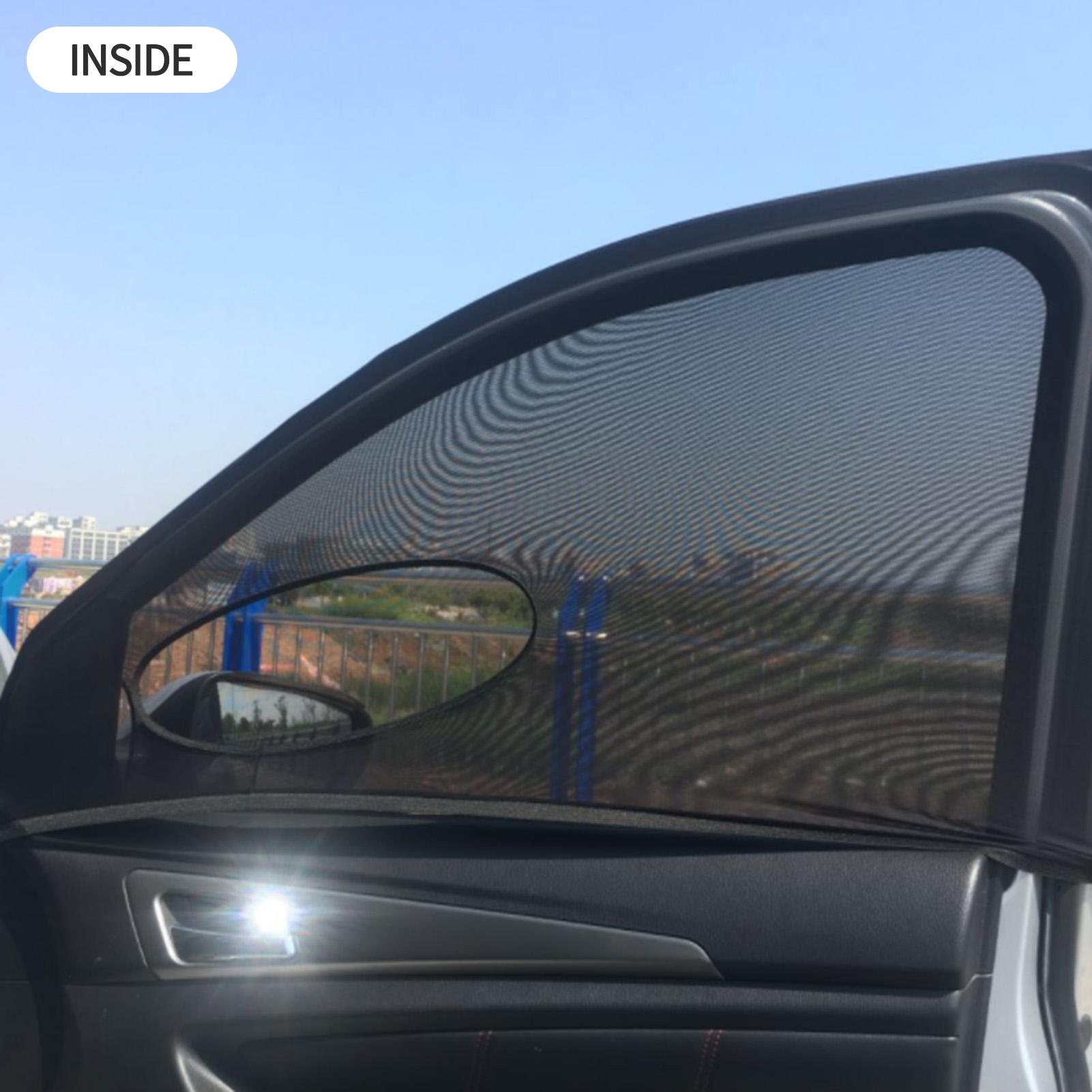 Car Rear Window Sun Shade Curtain Interior Sun Protection Window Mesh Cover 2Pcs UV Block Mesh Net for Privacy Blackout