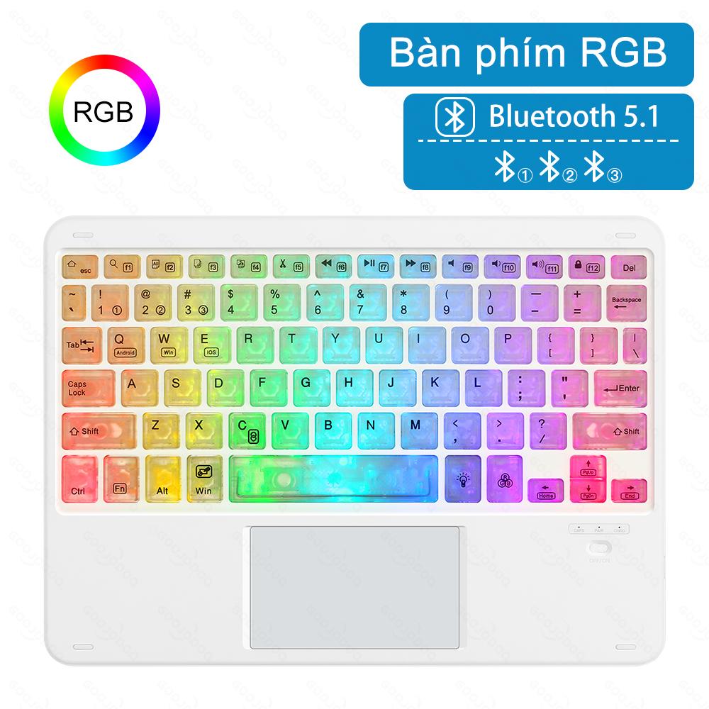 [HÀNG CHÍNH HÃNG GOOJODOQ] Bàn phím không dây bluetooth GOOJODOQ Đèn LED RGB thích hợp cho Điện thoại iPad Pro Air Xiaomi Huawei Android Windows