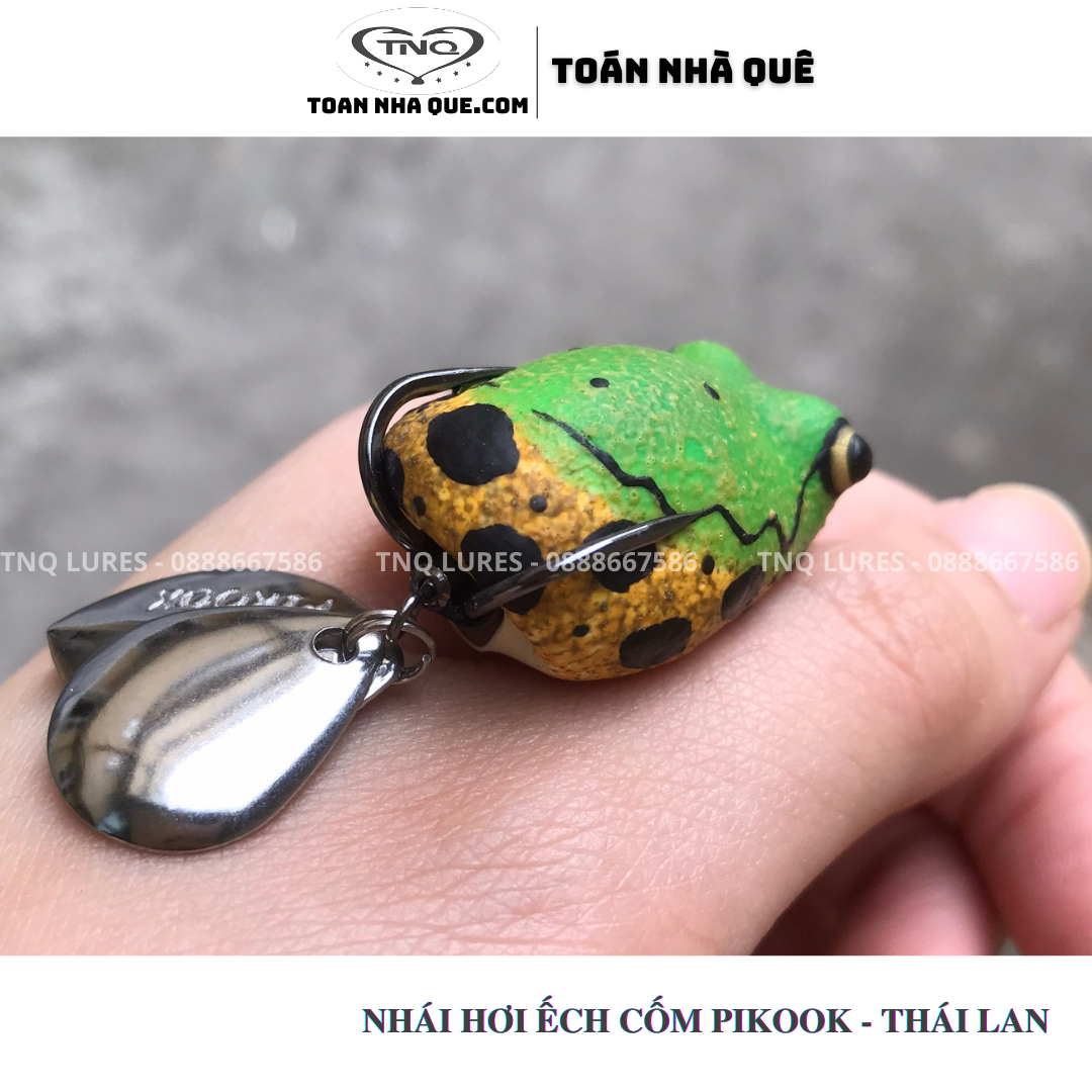 Nhái hơi ếch cốm Pikook Thái Lan giao màu ngẫu nhiên- nổi 4cm – 8g TNQ LURE - Toán nhà quê