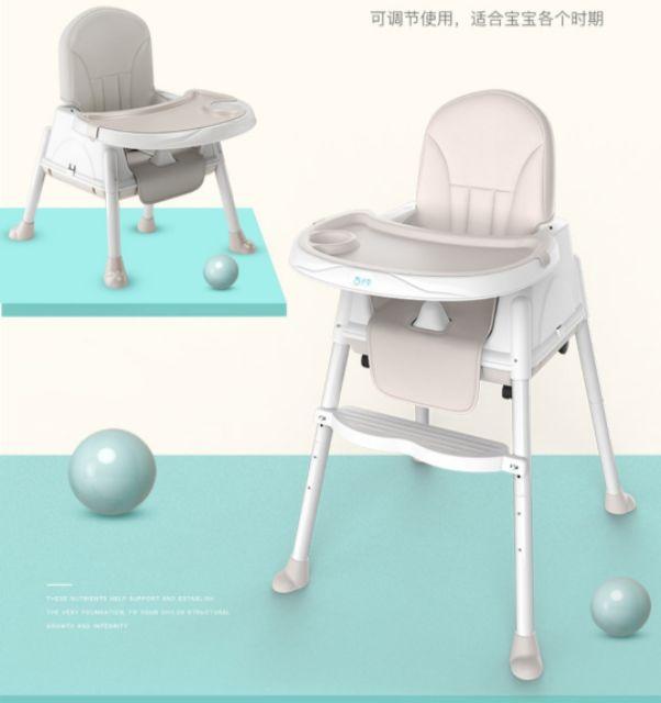 Ghế ăn dặm Đa Năng 3in1 4 bánh xe+ đệm PU chống thấm+ bàn ăn 2 lớp có thể chỉnh cao thấp