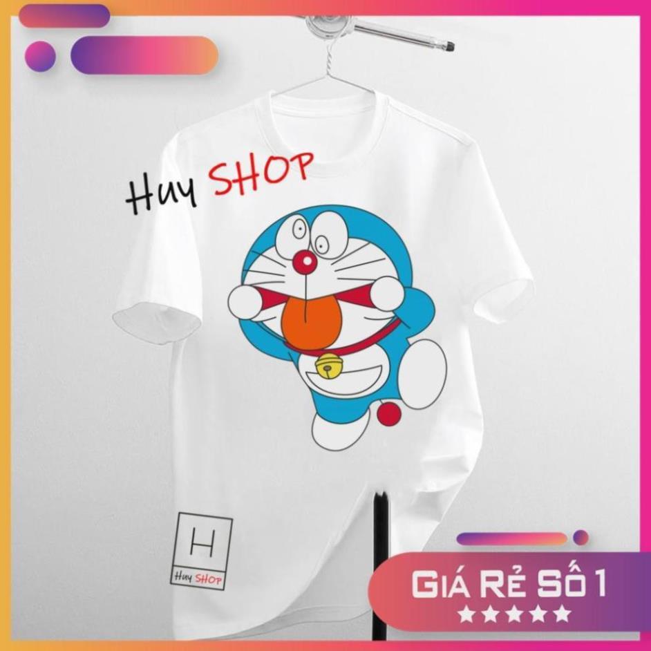 SIÊU PHẨM Áo Thun Doraemon Nữ Nam Trắng Full Size Cotton Mẫu Mới Áo thun Hàn Quốc Unisex - Áo thun tay lỡ 760