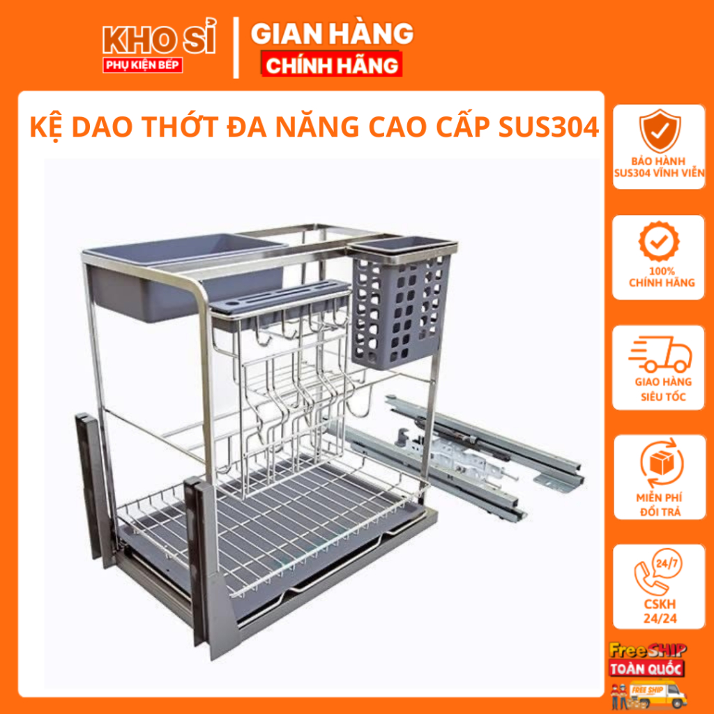 Kệ Dao Thớt Đa Năng Cao Cấp Eurotek Kiểu Dáng Sang Trọng, Hiện Đại, Bắt Mắt