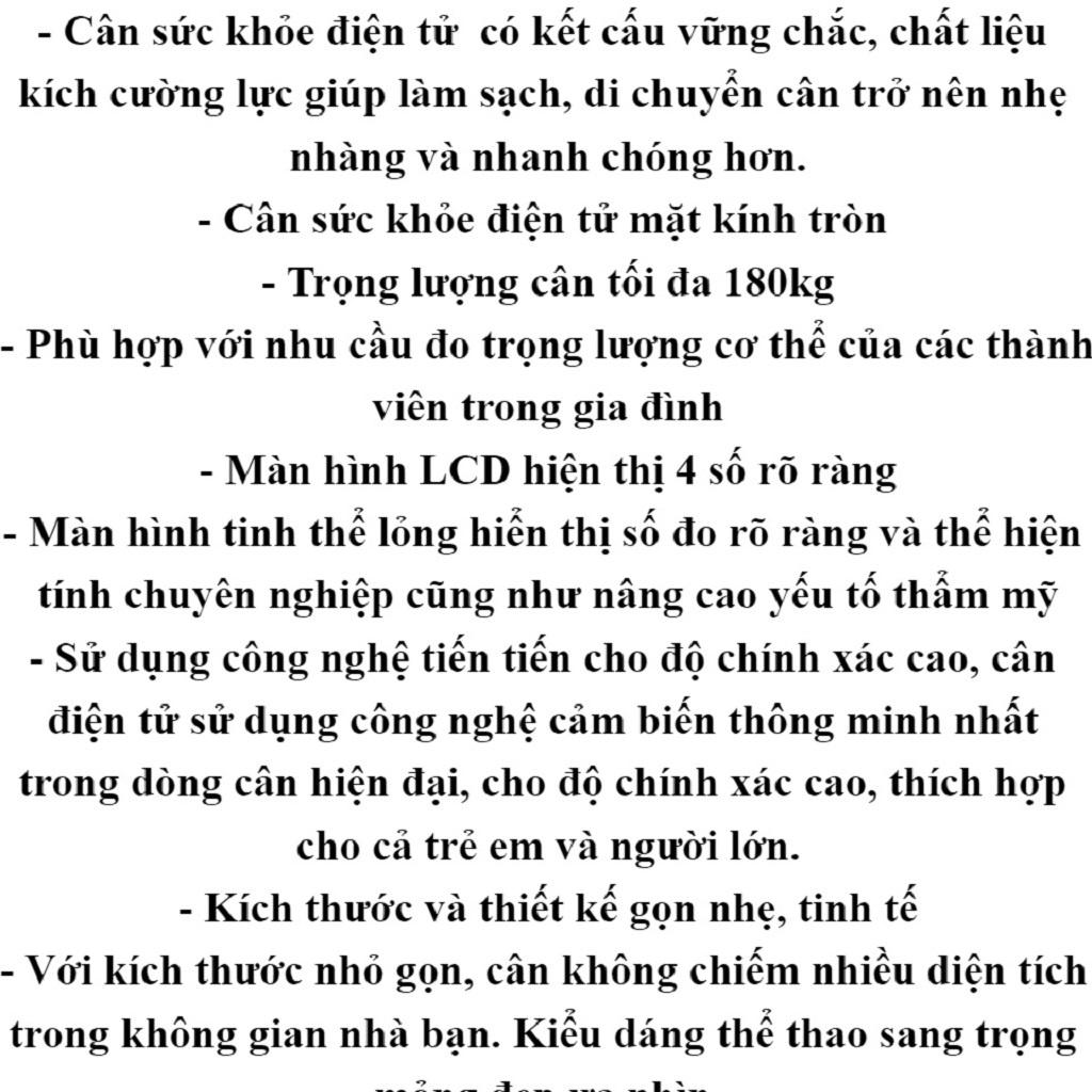 Cân Sức Khỏe Điện Tử cân tối đa 180kg (Trong Suốt) -dc1899