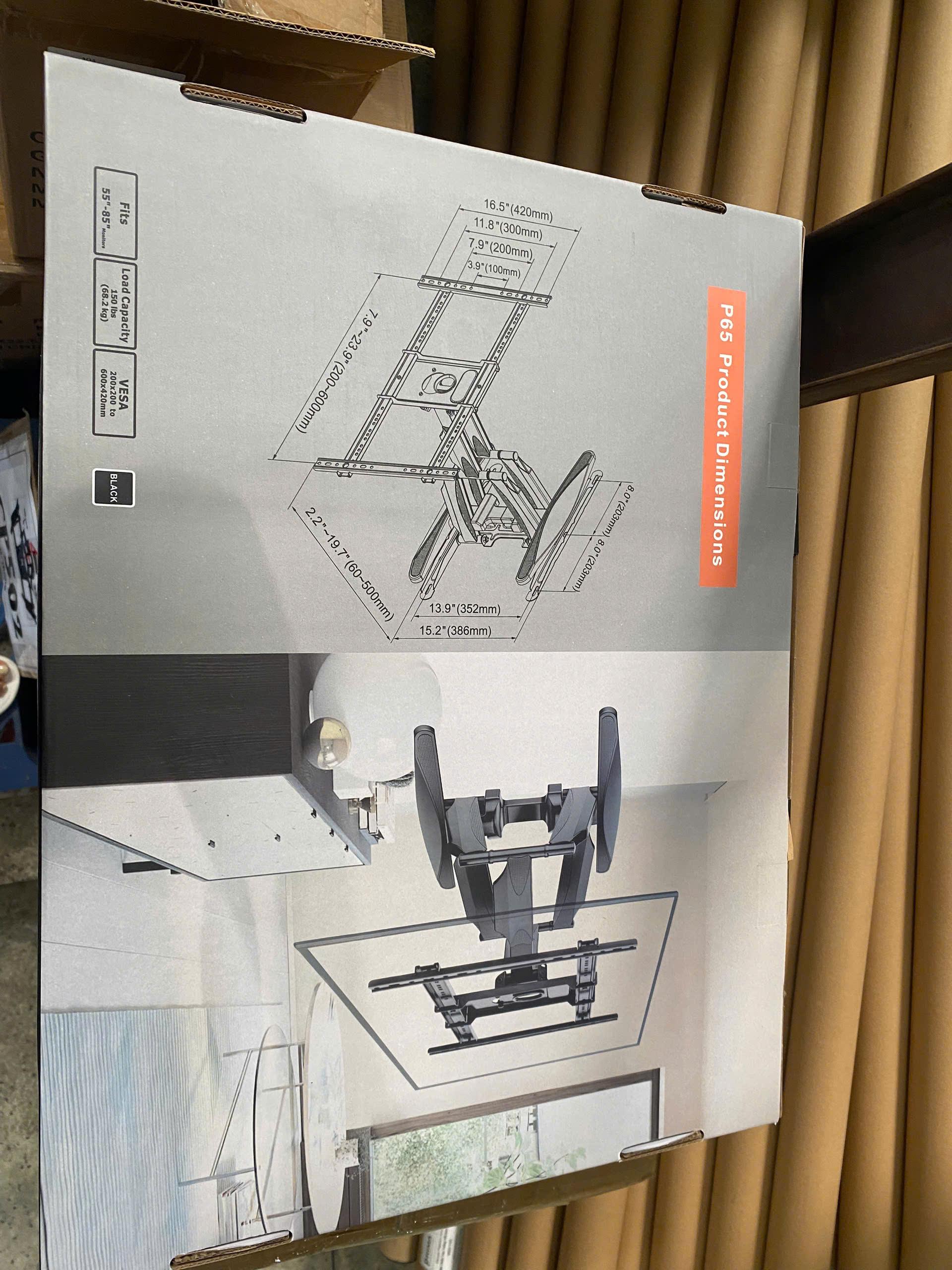 Khung Treo Tivi XOAY P65 Dành Cho Tivi 55 Inch - 85 Inch Tải Trọng 68.2kg - Hàng Nhập Khẩu - Thiết Kế Tay Đòn Kép Tăng Cường Độ Bền - Sơn Tĩnh Điện Bóng Bẩy -Hàng nhập khẩu