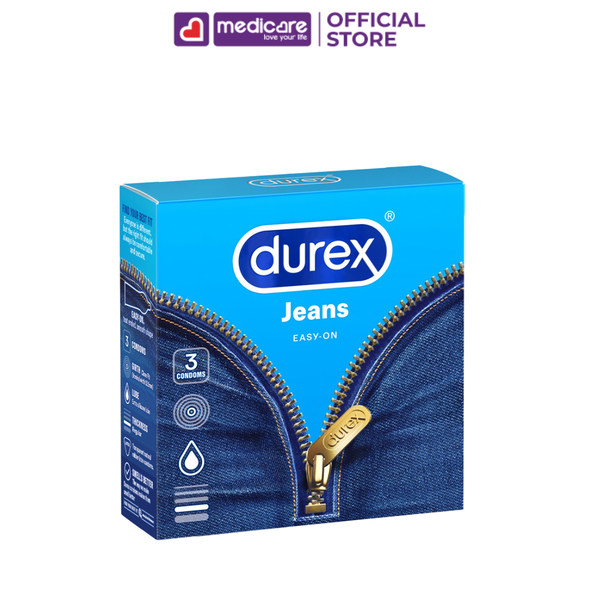 Bao cao su DUREX siêu mỏng hộp 3 cái