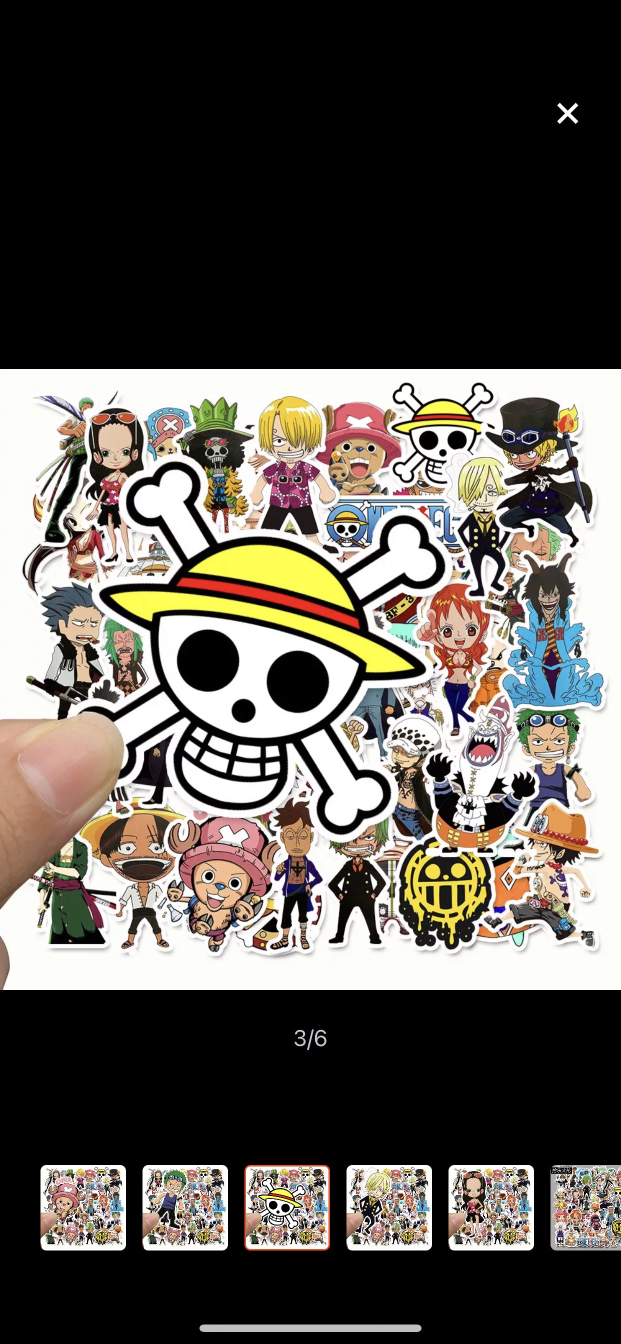 Bộ 50 miếng dán chống thấm nước hình One Piece trang trí sổ tay,laptop,mũ bảo hiểm
