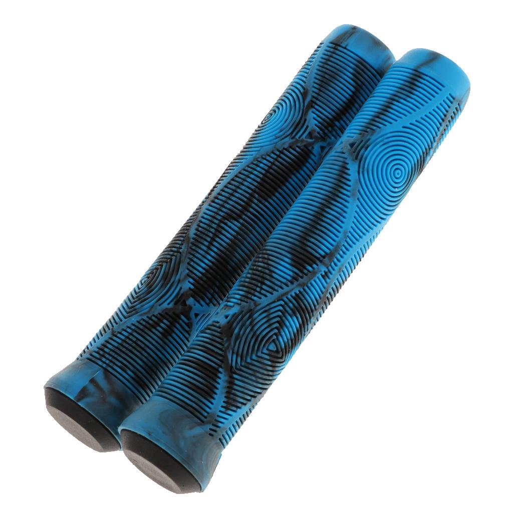 2xBike Grips MTB BMX Non-slip Cycling Handlebar Lock on Grip 1Pair blue-black